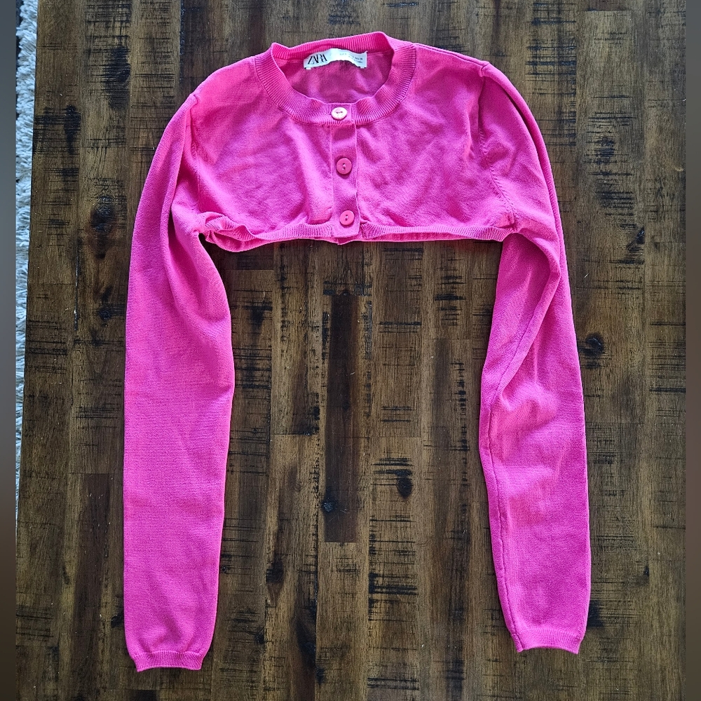 Cropped Pink Zara Cardigan Shrug